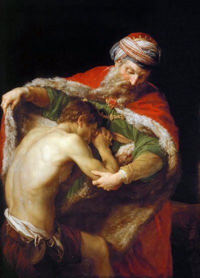 Liknelsen om den förlorade sonen - Pompeo Girolamo Batoni (1708-1787). Olja på duk av Pompeo Girolamo Batoni