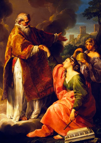 San Marino höjer republiken, av Pompeo Batoni (1708-1787), målning. av Pompeo Girolamo Batoni
