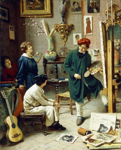Konstnärens studio, av Pompeo Massani