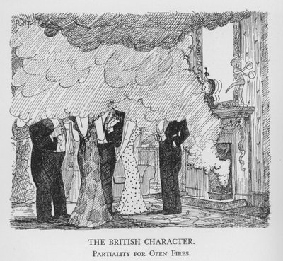 The British Character, Partiality for Open Fires (litho) av Pont