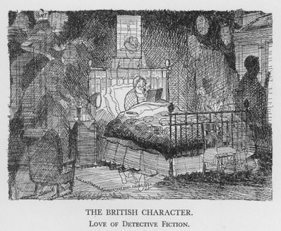Den brittiska karaktären, Love of Detective Fiction (litho) av Pont