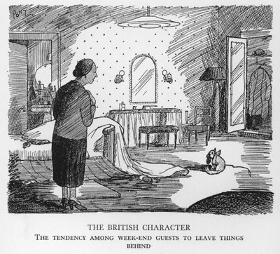 The British Character, Tendensen bland helggäster att lämna saker bakom sig (litho) av Pont