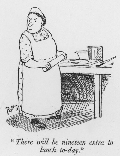 "Det blir nitton extra till lunch idag" (litho) av Pont