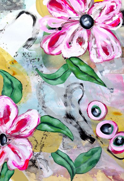 Livfull abstrakt blomsterkonst av Poonam Choudhary