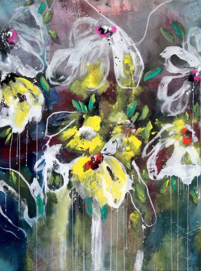 Ett livfullt blomsterarrangemang av Poonam Choudhary