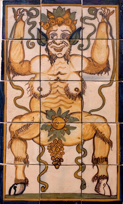 Bacchus - Kakelpanel Bacchus, portugisisk fabrik av Portuguese School