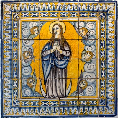 Our Lady of the Conception - Azulejos de Lisbon (Portugal) 1650-1675 (Our Lady of the Conception, Tile, Lissabon av Portuguese School