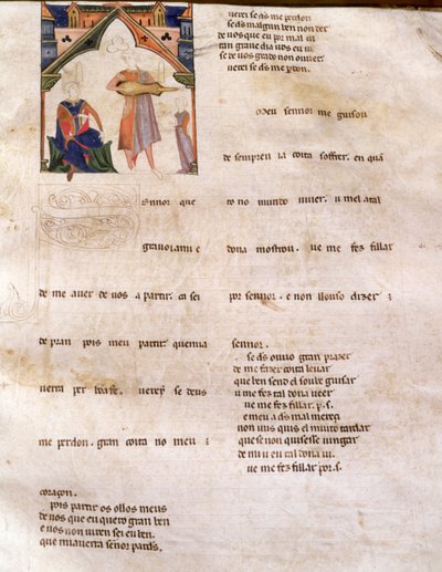 Sida 197R Ajuda Book of Verses, Sida 197R, 1200-talet av Portuguese School