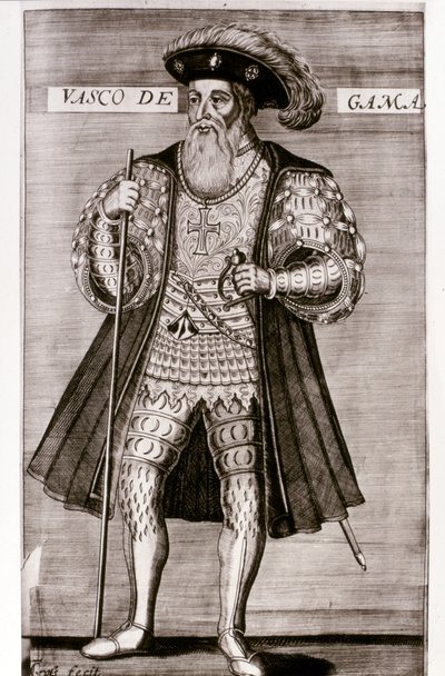 VASCO DA GAMA: Illustration ur "OS LUSIADAS" av Luis Camoes, Lisboa 1572. av Portuguese School