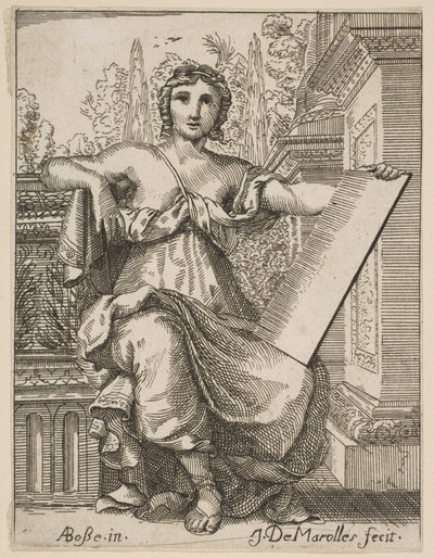 Sittande kvinna som håller en tablett, sent 1600-tal, mitten av 1700-talet. av Possibly by Jean Antoine de Maroulles