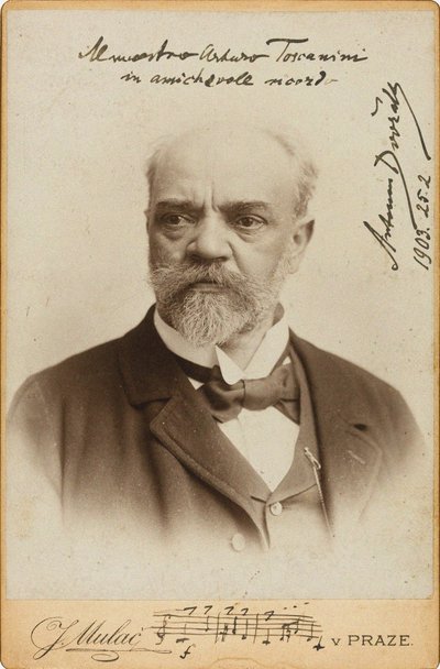 Porträtt av kompositören Antonin Dvorak 1841-1904, ca. 1900. av Prague . Photo studio J. Mulac