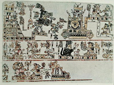 Faksimilkopia av Codex Bodley, detalj, ca 1521 (vellum) av Pre Columbian Pre Columbian