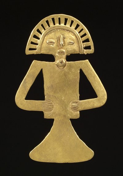 Figurhänge, c.700-1000 (guld) av Pre Columbian Pre Columbian