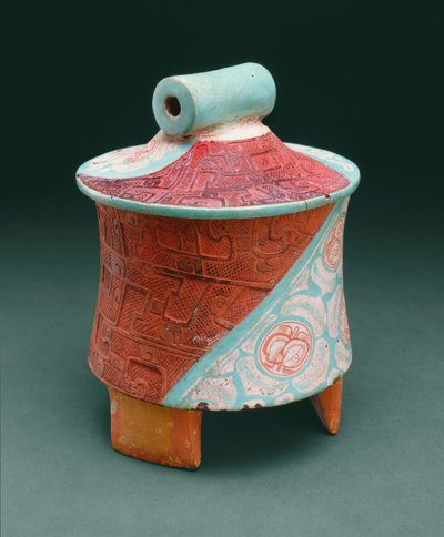 Stativkärl med platta ben (stuckatur svartgods) av Pre Columbian Pre Columbian