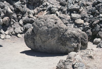Stenristning av ett ansikte, sen postklassisk period av Pre Columbian