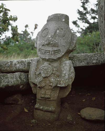 Megalitisk skulptur av fruktbarhetsgudinnan av Pre Columbian Pre Columbian