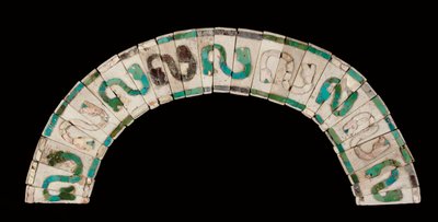 Mochica halsband, ca 200-600 AD (skal & turkos) av Pre Columbian Pre Columbian