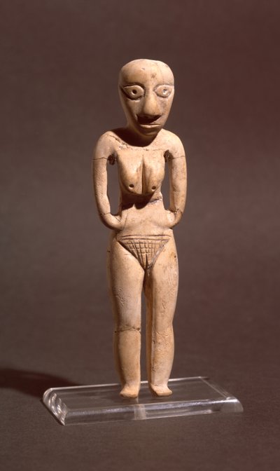Statyett av en naken kvinna, från den badariska eller tidigneolitiska perioden, c.4000 f.Kr. av Predynastic Period Egyptian