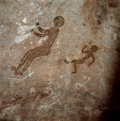 Människofigurer. Grottmålningar, 8000-7000 f.Kr av Prehistoric Prehistoric