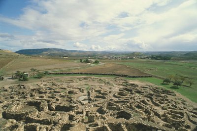 Italien, Sardinien-regionen, Barumini, Medio Campidano-provinsen, arkeologiska platsen "Su Nuraxi" av Prehistoric Prehistoric