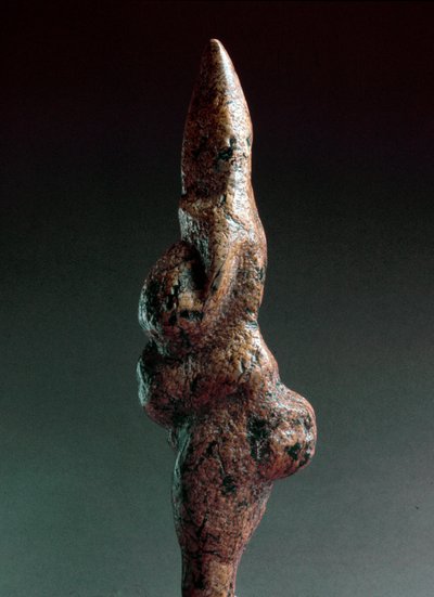 Förhistoria: Venus de Savignano, antropomorf litisk skulptur som hittades 1925 i Savignano sul Panaro. Övre paleolitikum, stenålderns höjd: 22 cm. Luigi Pigorini National Museum of Prehistory and Ethnography (Museum of Prehistory and Ethnography), Rom, Ita av Prehistoric Prehistoric