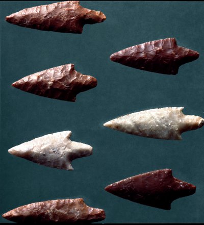 Förhistoria, Rinaldones kultur (Montefiascone): pilar från Rinaldones nekropolis. Kopparåldern. Eneolitikum. 2200 f.Kr. Rom, Luigi Pigorini Nationalmuseum för förhistorisk etnografi av Prehistoric Prehistoric