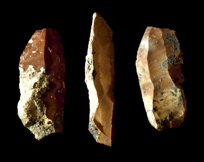 Förhistoria: flintskrapor. Neolitikum var. Från Umbrien. Perugia, Umbriens arkeologiska museum av Prehistoric Prehistoric