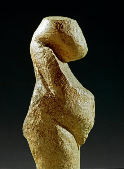 Förhistoria: staty av gravettian kvinna från platsen för Kostenki (Voronezh oblast). 30000-25000 f.Kr. Övre paleolitikum, stenåldern. Sankt Petersburg, Peter den store museet för antropologi och etnografi, Ryssland av Prehistoric Prehistoric