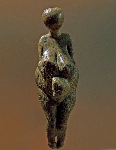 Förhistoria: staty av gravettian kvinna från platsen för Kostenki (Voronezh oblast). 30000-25000 f.Kr. Övre paleolitikum, stenåldern. Sankt Petersburg, Peter den store museet för antropologi och etnografi, Ryssland av Prehistoric Prehistoric