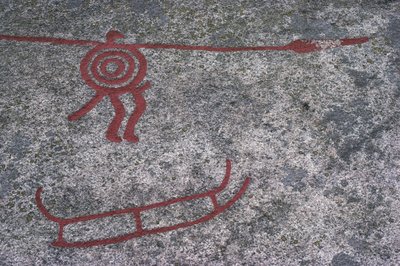 Sverige, Vastra Götalands län, Norr om Bohuslan, Tanum (Tanumshede), hällmålningar av Prehistoric Prehistoric