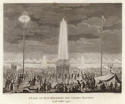 Festival och belysningar i Champs-Elysees i Paris av Prieur