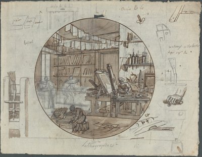 Litografisk verkstad av Probably French 19th Century