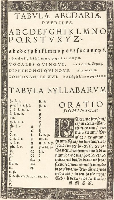 Alfabetet för en Primer av Probably German 16th Century