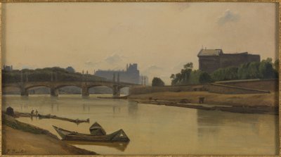 Le pont de la Concorde vu du quai de la Conférence, cirka 1830, cirka 1830 (olja på duk) av Prosper Barbot