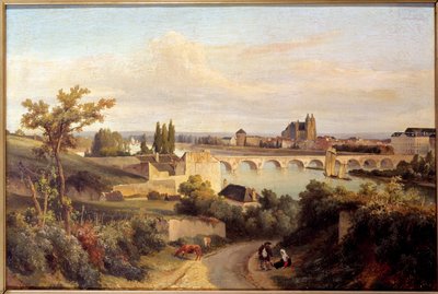 The Bridge of Tours 1833 Målning av Prosper Barbot (1798-1878) 1833 Nantes, Musee des Beaux Arts av Prosper Barbot