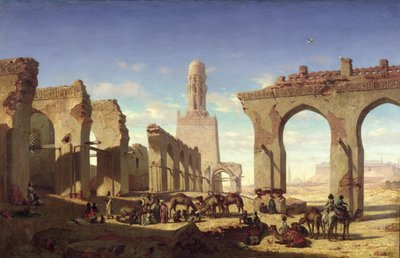 Ruinerna av moskén av kalifen El Haken, Kairo, c.1840 av Prosper Georges Antoine Marilhat