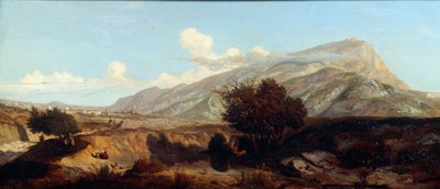 Utsikt över det heliga berget Victory landskap av maquis i söder. Målning av Prosper Joseph Gresy (1804-1874) 1800-talet Aix en Provence, Musee Granet av Prosper Joseph Gresy