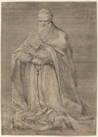 Påven Sixtus V av Prospero Bresciano, after Giuseppe Cesari