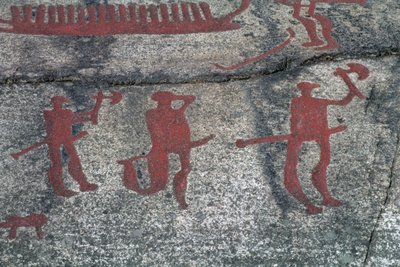 Jaktscen (klippmålning) av Protohistoric