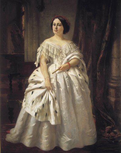 LAMADRID, Teodora (1821-1886). Spansk skådespelerska (olja på duk) av Prudent Louis Leray