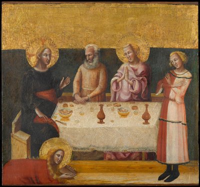 Maria Magdalena tvättar Kristi fötter, cirka 1325-1330 (tempera och bladguld på panel) av Pseudo Jacopino di Francesco