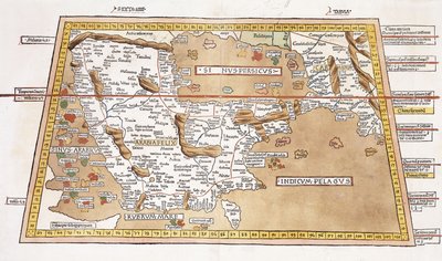 Sjätte Asie Tabula, 1541 av Ptolemy
