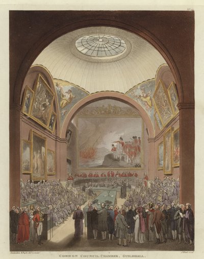 Gemensamma rådets kammare av Pugin and Rowlandson