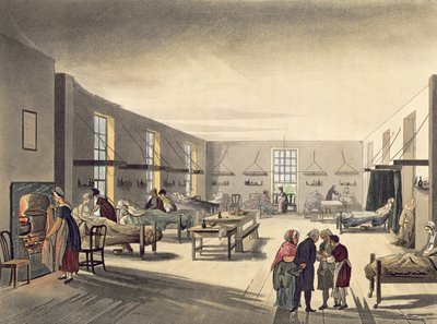 Middlesex Hospital från Ackermanns "Microcosm of London" av Pugin and Rowlandson