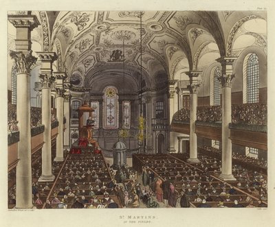 St Martins på fälten av Pugin and Rowlandson