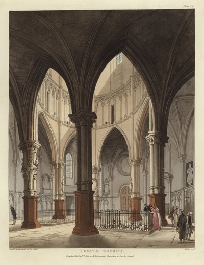 Tempelkyrkan av Pugin and Rowlandson
