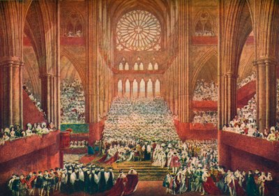 Kröningen av kung George IV i Westminster Abbey, London, 1821 1906. av Pugin and Stephanoff