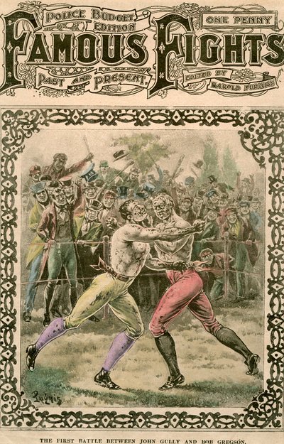 Den första striden mellan John Gully och Bob Gregson, 1807 sent 1800- eller tidigt 1900-tal. av Pugnis