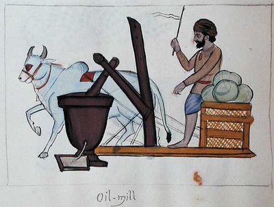 Oljekvarn, ca 1890 (akvarell på papper) av Punjabi School