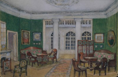 Scenografi för operan Eugene Onegin av P. Tchaikovsky, 1900-talet av Pyotr Borisovich Lambin